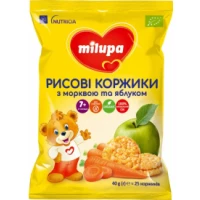 Рисові коржики Milupa (Мілупа) з морквою та яблуком для харчування дітей від 7 місяців 40 г 