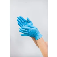 Перчатки нестерильные для осмотра латексные неприпудренные Medicare р.M №2 (голубые)