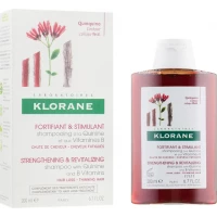 Шампунь Klorane (Клоран) Quinine Shampoo для укрепления и роста волос с хинином и витамином В для ослабленных тонких волос 200 мл