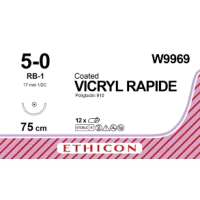 Шовный материал Викрил Рапид W9915 №5-0, возвратно-режущий 45см