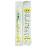 Шприц інсуліновий 1мл U-100 Alexpharm (Алексфарм) з голкою 27G (0,4x13мм) №1
