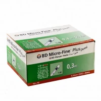 Шприц инсулиновый BD Micro-Fine Plus 0,3 мл U-100 30G (0,30x 8 0 мм) DEMI №10