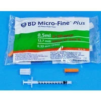 Шприц инсулиновый BD Micro-Fine Plus 0,5 мл U-100 29G (0.33 x 12.7мм) №10