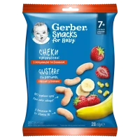 Снеки Gerber (Гербер) Кукурудзяні банан та полуниця 7+міс. 28г