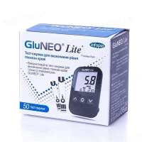 Тест-смужки GluNeo Lite для глюкометра, 2 флакона по 25 штук