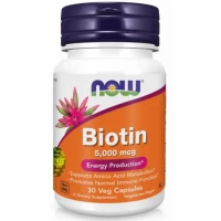 Вітаміни Now Biotin для шкіри, нігтів і волосся 5000 мкг №30