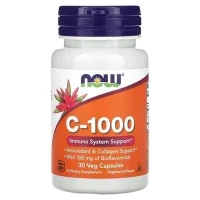 Витамины NOW (НАУ) Vitamin С общеукрепляющие капсулы по 1000мг №30