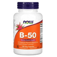 Витамины NOW (НАУ) B-50 для поддержки нервной системы капсулы №30