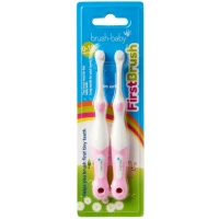 Зубна щітка Brush-Baby (Браш-Бейбі) Firsh Brush 0-18міс. №2 (рожева)