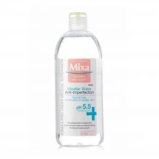 Мицеллярная вода Mixa (Микса) для комбинированной/жирной чувствительной кожи лица 400мл-0