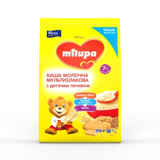Молочна каша Milupa (Мілупа) Мультизлакова з дитячим печивом 210 г-0
