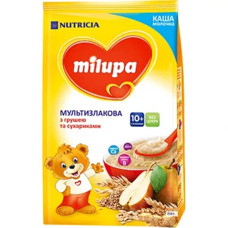 Молочна каша Milupa (Мілупа) Мультизлакова з грушею і сухариками 210 г-0