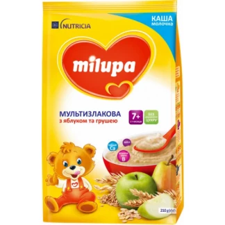 Молочна каша Milupa (Мілупа) Мультизлакова з яблуком і грушею 210 г-0