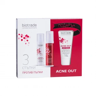 Набір Biotrade (Біотрейд) Acne Out 3в1 для жирної та проблемної шкіри 60мл+50мл (3800221841249)-1