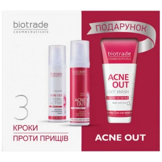 Набір Biotrade (Біотрейд) Acne Out 3в1 для жирної та проблемної шкіри 60мл+50мл (3800221841249)-0