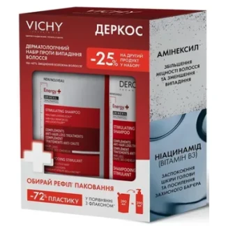 Набір дерматологічний Vichy Dercos Energy+: Шампунь для боротьби з випадінням волосся 390мл + Рефіл 390мл-0