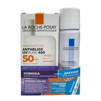 Набір La Roche-Posay (Ля Рош-Позе) Anthelios UVA 400: Флюїд сонцезахисний проти пігментації SPF50+ 50мл + Термальна вода 50мл Набір La Roche-Posay (Ля Рош-Позе) Anthelios UVA 400: Флюїд сонцезахисний проти пігментації SPF50+ 50мл + Термальна вода 50мл-0
