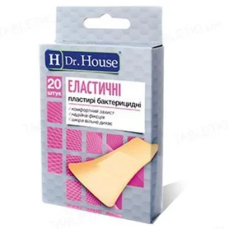 Набір пластирів медичних Dr. House Еластичні бактерицидні на тканій основі, 7,2 см х 2,3 см, 20 штук Набір пластирів медичних Dr. House Еластичні бактерицидні на тканій основі, 7,2 см х 2,3 см, 20 штук-0