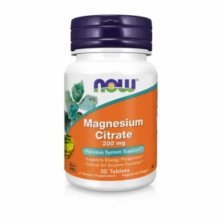 Витамины NOW (НАУ) Magnesium Citrate Мінералы для поддержки нервной системы таблетки по 200мг №30-0