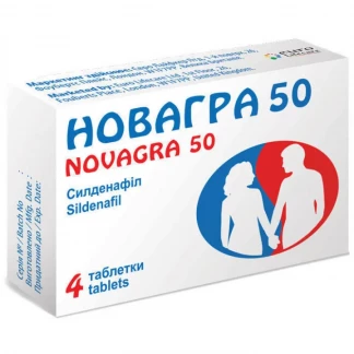 НОВАГРА 50 таблетки вкриті плівковою оболонкою по 50 мг № 4 А-0