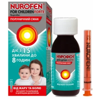 НУРОФЕН Форте для детей оральная суспензия с клубничным вкусом по 200мг/5мл по 100мл-0