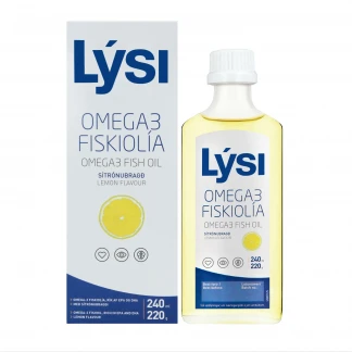 Омега-3 LYSI (Лісі) жирні кислоти EPA/DHA у рідині зі смаком лимона 240мл у скляній пляшці-0
