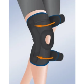 Ортез на колінний суглоб з бічною стабілізацією роз`ємний Orliman 3-Tex 7120 р.2 чорний -5