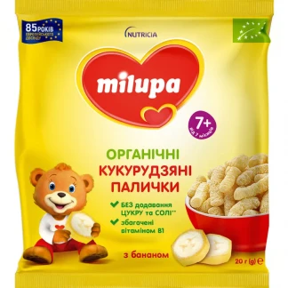 Палочки Milupa (Милупа) органические кукурузные с бананом 7+мес.20г-0