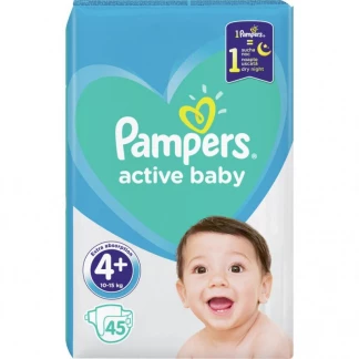 Підгузники Pampers (Памперс) Active Baby 4 Maxi Plus (10-15кг) №45-0