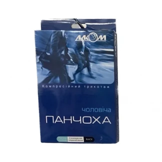 Панчоха чоловіча компресійна Алком 6061 закритий мисок, 1 компресія, р.3, чорна, ліва-0