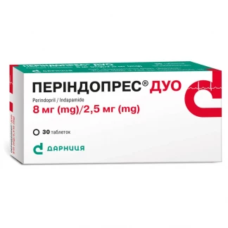 ПЕРІНДОПРЕС Дуо таблетки по 8мг/2,5мг №30-0