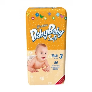 Подгузники BabyBaby (Беби Беби) Soft Premium Midi (4-9кг) р.3 №56-0
