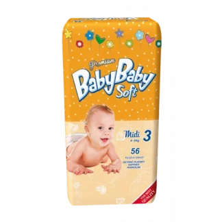 Подгузники BabyBaby (Беби Беби) Soft Premium Ultra Dry Midi (4-9кг) р. 3 №56-0