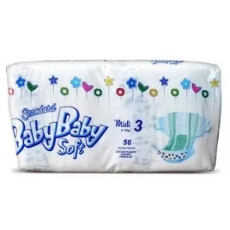 Подгузники BabyBaby (Беби Беби) Soft Standart Midi (4-9кг) р.3 №56-1