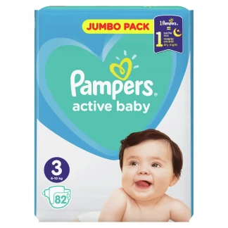 Підгузники дитячі Pampers (Памперс) Active Baby розмір 3, 6-10 кг, 82 штуки-0