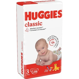 Підгузники Huggies (Хагіс) Classic (4-9 кг) р.3 №58-0