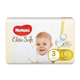 Подгузники Huggies (Хаггис) Elite Soft (5-9 кг) р.3 №40-0