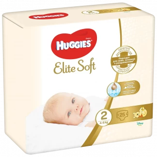 Підгузники Huggies (Хагіс) Elite Soft р. 2 (4-7кг) №25-0
