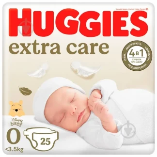 Подгузники Huggies (Хагис) Extra Care р.0 (до 3,5кг) №25-0