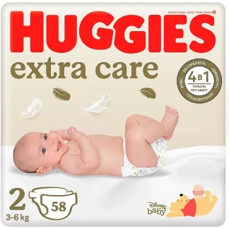 Підгузники Huggies (Хагіс) Extra Care р.2 (3-6кг) №58-0