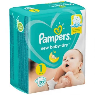 Подгузники Pampers (Памперс) New Baby-Dry Newborn (2-5кг) р.1 №27-1