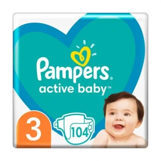 Підгузники Pampers (Памперс) Active Baby 3 Midi (4-9кг) №104-0