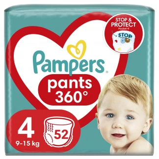 Подгузники-трусики детские Pampers (Памперс) Pants размер 4, 9-15 кг, 52 штуки-0
