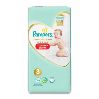 Подгузники-трусики детские Pampers (Памперс) Premium Care Pants размер 3, 6-11 кг, 48 штук-0