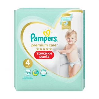 Підгузники-трусики дитячі Pampers (Памперс) Premium Care Pants розмір 4, 9-15 кг, 22 штуки-0
