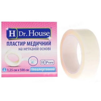 Пластир медичний Dr. House бактерицидний на нетканій основі, 1,25 см х 500 см, 1 штука Пластир медичний Dr. House бактерицидний на нетканій основі, 1,25 см х 500 см, 1 штука-0