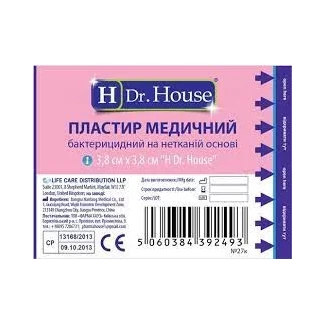 Пластырь медицинский Dr. House бактерицидный на нетканой основе, 3,8 см х 3,8 см, 1 штука-0