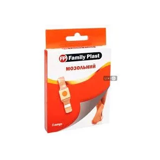 Пластир медичний «FP Family Plast» мозольний 2 см х 6 см, 5 штук Пластир медичний «FP Family Plast» мозольний 2 см х 6 см, 5 штук-0