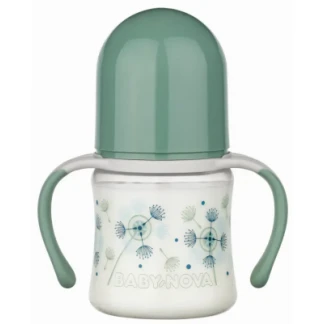 Пляшечка Baby-Nova (Бебі-Нова) пластикова з ручками 150мл зелена-0