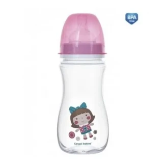 Пляшка дитяча Canpol (Кенпол) Easystart з широким отвором антиколікова рожева 300мл (35/222)-0